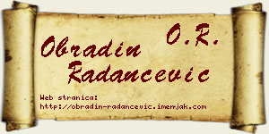 Obradin Radančević vizit kartica